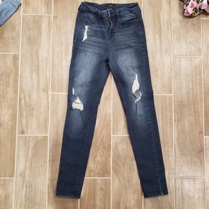 Celebrity Pink high rise ankle skinny ripped jeans